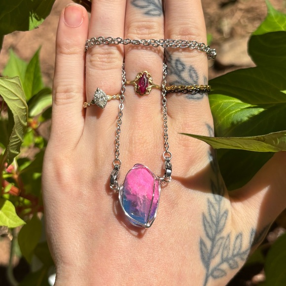 Aura quartz interchangeable necklace - Picture 1 of 3